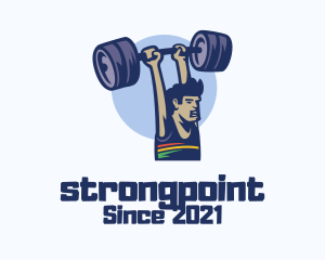 Bodybuilding - Human Weightlift Cartoon logo design