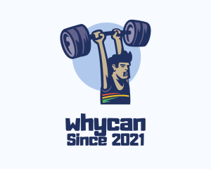 Guy - Human Weightlift Cartoon logo design