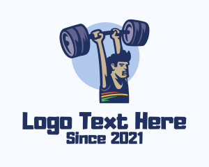 Cartoon - Weightlifter Cartoon logo design