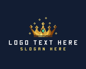 8bit - Pixel Royal Crown logo design