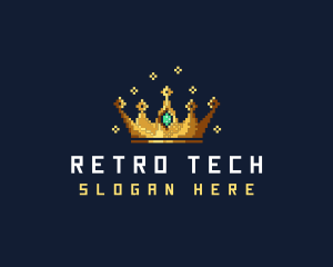 Pixel Royal Crown logo design