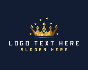 Video Game - Pixel Royal Crown logo design