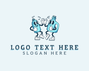 Bottle - Cleaning Detergent Sanitation logo design