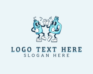 Custodian - Cleaning Detergent Sanitation logo design