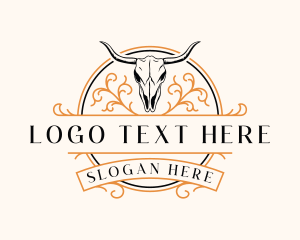 Ox - Bull Horns Ranch logo design