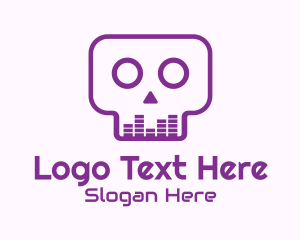 Music Note - Purple Skull Equalizer logo design