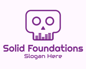 Rave Party - Purple Skull Equalizer logo design