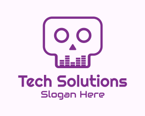 Music Class - Purple Skull Equalizer logo design