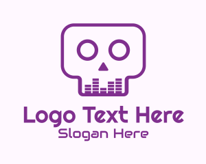 Pop Music - Purple Skull Equalizer logo design