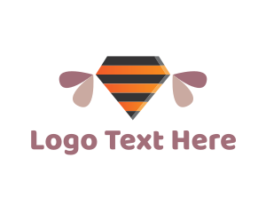 Wings - Diamond Bee Stripes logo design