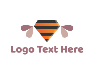 Jewel - Diamond Bee Stripes logo design