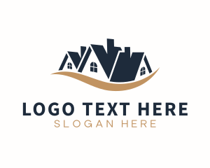 Roof - House Realty Contractor logo design