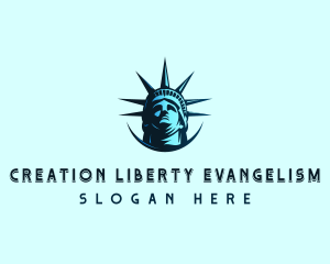 Liberty Statue Crown logo design