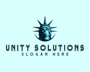 Liberty Statue Crown logo design