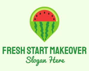 Watermelon Navigation Pin logo design