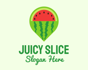 Watermelon Navigation Pin logo design