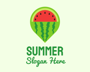 Watermelon Navigation Pin logo design