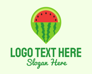 Fruit Juice - Watermelon Navigation Pin logo design