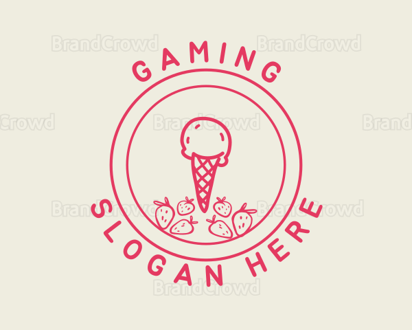 Strawberry Ice Cream Logo