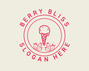 Strawberry - Strawberry Ice Cream logo design