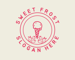 Strawberry Ice Cream logo design