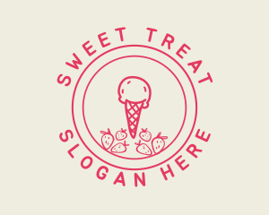 Sherbet - Strawberry Ice Cream logo design
