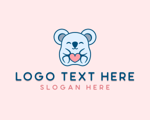 Plushie - Koala Bear Heart logo design