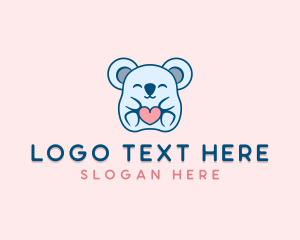 Hug - Koala Bear Heart logo design