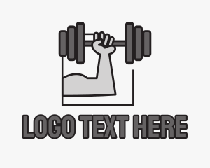Barbell - Arm Weightlifting Gym logo design