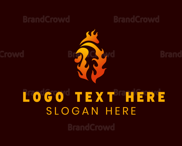 Flame Chicken Rooster Logo