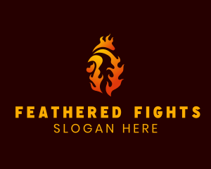 Flame Chicken Rooster  logo design