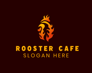 Flame Chicken Rooster  logo design