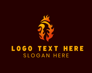 Poultry - Flame Chicken Rooster logo design