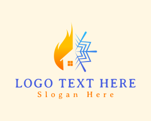 Cool - Snowflake Flame House logo design