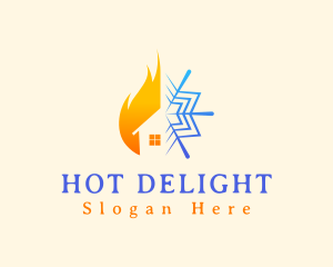 Snowflake Flame House logo design