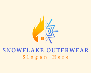 Snowflake Flame House logo design