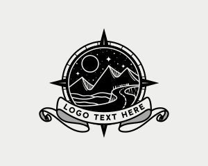 Star - Mountain Compass Navigator logo design