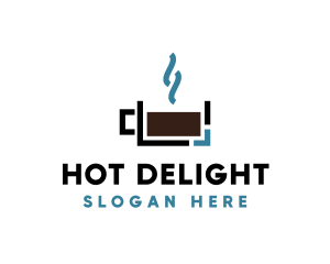 Hot Coffee Cup logo design