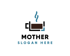 Caffeine - Hot Coffee Cup logo design