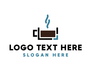 Hot Coffee Cup Logo