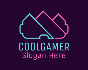 Game Stream - Neon VR Goggles logo design