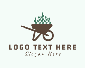 Plant - Wheelbarrow Plant Seedling logo design