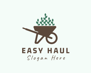 Wheelbarrow Plant Seedling logo design