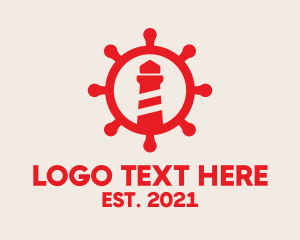 Yacht - Red Nautical Lighthouse logo design