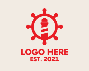Port - Red Nautical Lighthouse logo design