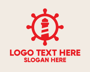 Red Nautical Lighthouse  Logo