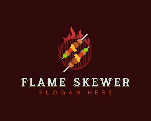 Skewer - Barbecue Kebab Grill logo design