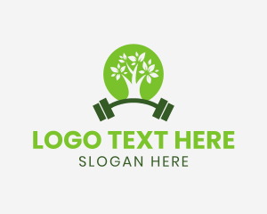 Motivation - Tree Barbell Fitness logo design