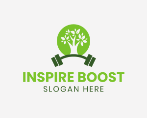 Motivation - Tree Barbell Fitness logo design