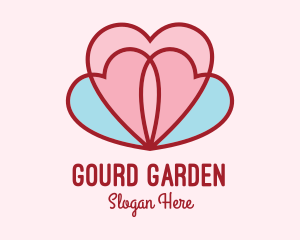 Lovely Lotus Hearts logo design